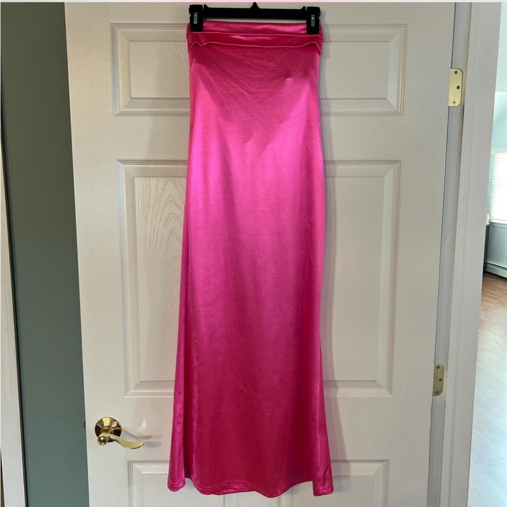 Strapless Pink Maxi Dress